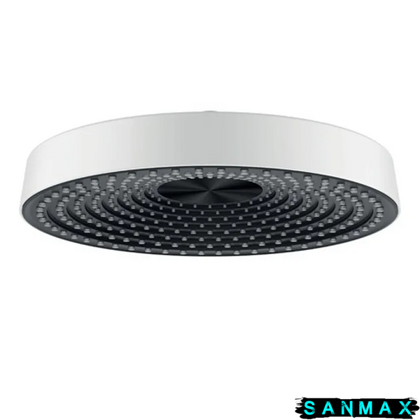 Лійка стельова для душу Koer KP-0403-03-OH 30 см Біла Чорна Пластик (KR4996) KR4996 фото