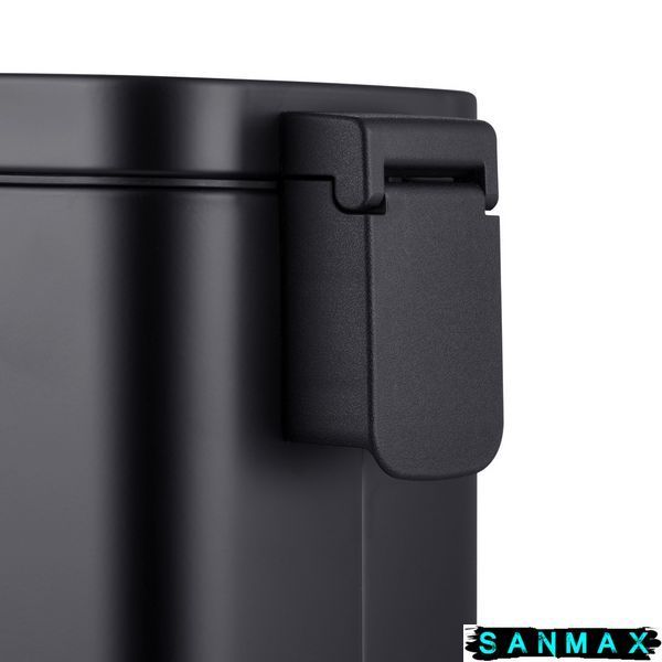 Відро для сміття з плавним закриттям прямокутне Mixxus Premium Quadro-TC0105 Black 5 л колір чорний (MI7061) MI7061 фото
