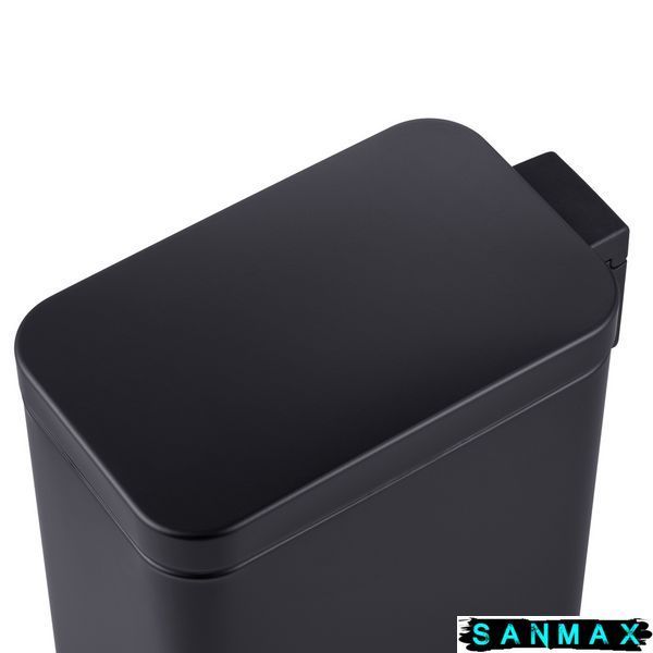Відро для сміття з плавним закриттям прямокутне Mixxus Premium Quadro-TC0105 Black 5 л колір чорний (MI7061) MI7061 фото