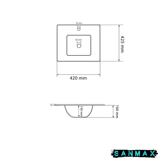 Умивальник врізний Vbi Ferrara 40 Білий VBI-018011 фото