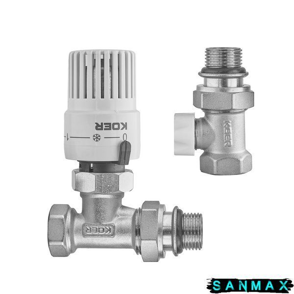 Комплект для підключення радіатора Koer SET-30 - 1/2'' (прямий) з термоголовкою (KR5717) KR5717 фото