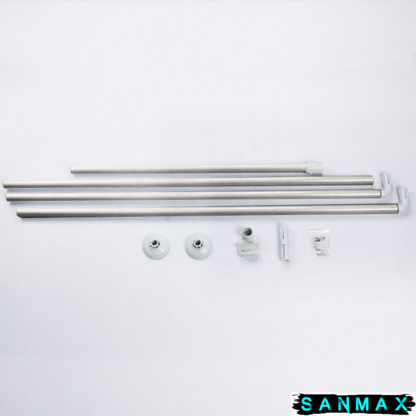 Штанга для шторки П-подібна універсальна Zerix CRS-U-90x90x90 90x90x90cm, 90x180cm, 270cm (нержавіюча сталь) (Блістер) (ZX6103) ZX6103 фото
