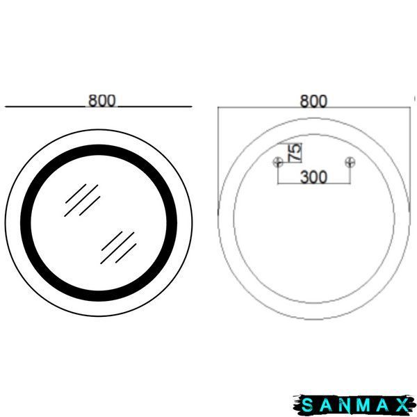 Дзеркало Mixxus Plain MC02-80 з Led Touch, Anti-fog, димером, регулюванням яскравості, годинником (MI6931) MI6931 фото