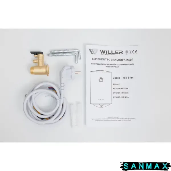 Бойлер Willer 80л EV80SR-Hit Slim вузький круглий вертикальний мокрий тен 2 кВт (EV80SR-HIT Slim) EV80SR-HIT Slim фото