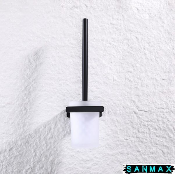 Йоржик для унітазу підвісний Koer AS-0105-05 (скло) колір чорний (KR6170) KR6170 фото