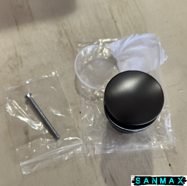 Донний клапан для умивальника універсальний Koer PW-01-07 Графіт (KR3404) KR3404 фото