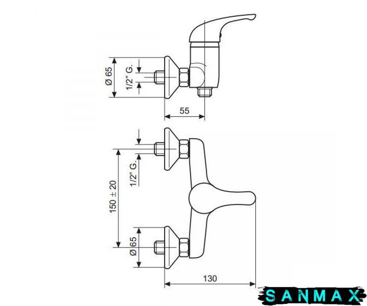 Змішувач Emmevi Giglio для душу мат-хр SC8002G SC8002G фото