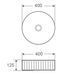 Умивальник накладний керамічний Mixxus Premium Wave-0101 400x400x125mm (MP6491) MP6491 фото 3