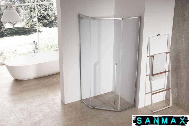 Душова кабіна без піддону Koer SR SC06-100x100x200-TR-01 прозоре скло Easy Clean 8мм, хром (KR5365) KR5365 фото