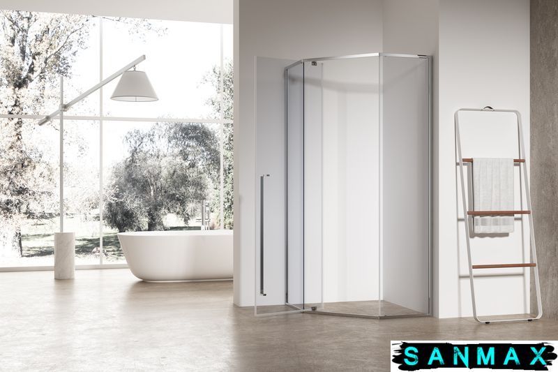 Душова кабіна без піддону Koer SR SC06-100x100x200-TR-01 прозоре скло Easy Clean 8мм, хром (KR5365) KR5365 фото