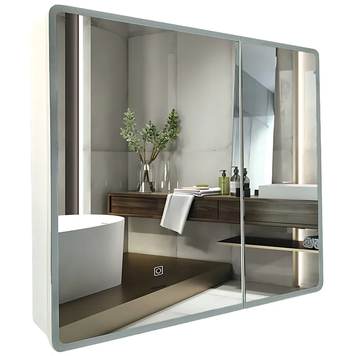 Дзеркальна шафка Mixxus Premium Olivary CM01-80x70x13 з LED Touch, димером, регулятором яскравості (MI8296) MI8296 фото