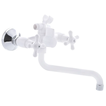 Змішувач для ванни Plamix Amax-142 Білий (без шланга і лійки) (PM0585) PM0585 фото