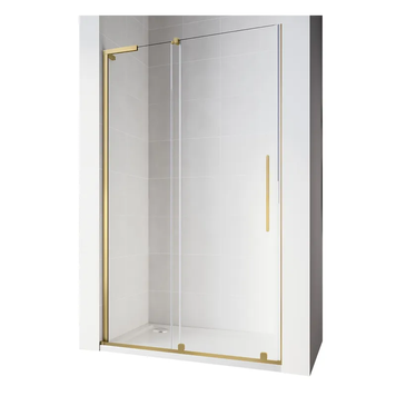 Двері у нішу Walk-In розсувні Koer SR SD07-120x200-L-TR-12 прозоре скло Easy Clean 8мм Матове золото (KR5687) KR5687 фото