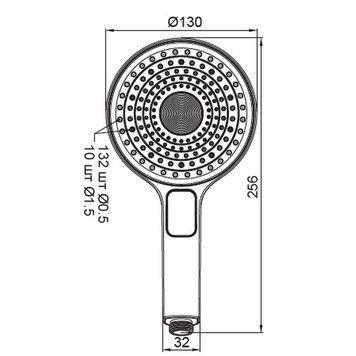 Лійка ручна для душу Koer KP-0403-05 (3 режими) Чорна (KR4993) KR4993 фото