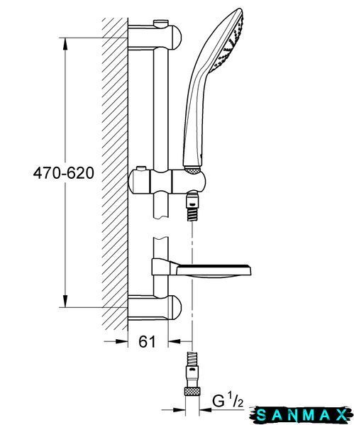 Душовий гарнітур зі штангою, Grohe Euphoria (27266001) 27266001 фото