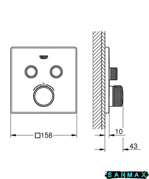 Термостат прихованого монтажу на 2 споживача Grohe Grohtherm SmartControl (29124000) 29124000 фото