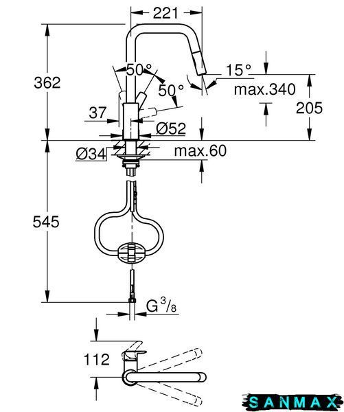 Змішувач для кухні Grohe Eurosmart (30619000) 30619000 фото