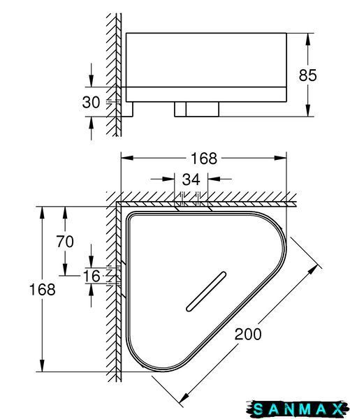 Поличка-корзина кутова Grohe Selection (41038000) 41038000 фото
