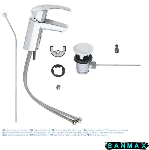 Змішувач для умивальника S-розміру Grohe Eurosmart (33265002) 33265002 фото
