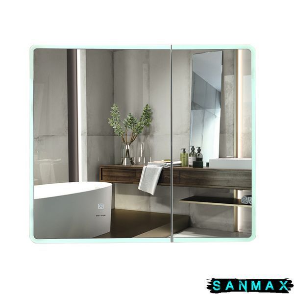 Дзеркальна шафка Mixxus Premium Olivary CM01-80x70x13 з LED Touch, димером, регулятором яскравості (MI8296) MI8296 фото