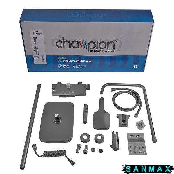 Душова система зі змішувачем Champion Pbl-009-J Графіт (CH6500) CH6500 фото