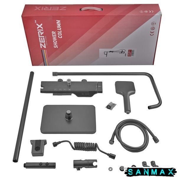 Душова система зі змішувачем Zerix Pbx-009-J Графіт (ZX5851) ZX5851 фото
