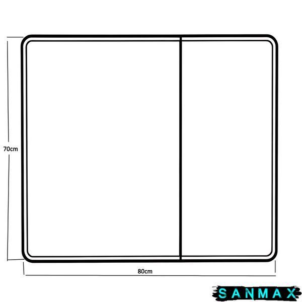 Дзеркальна шафка Mixxus Premium Olivary CM01-80x70x13 з LED Touch, димером, регулятором яскравості (MI8296) MI8296 фото