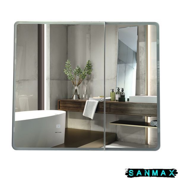 Дзеркальна шафка Mixxus Premium Olivary CM01-80x70x13 з LED Touch, димером, регулятором яскравості (MI8296) MI8296 фото