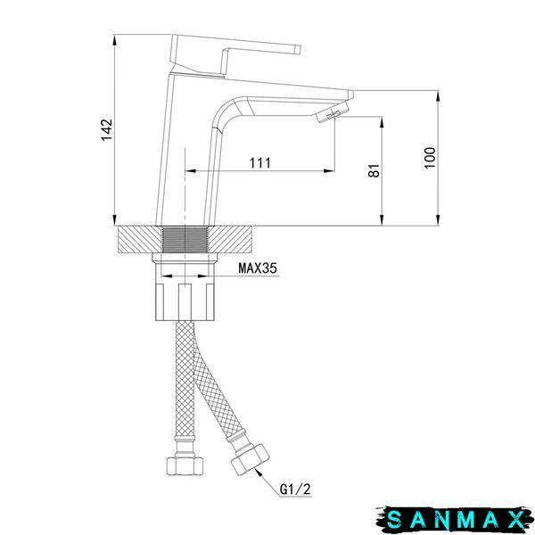 Змішувач для умивальника Mixxus Premium Loren 001 NUT (MI6797) MI6797 фото