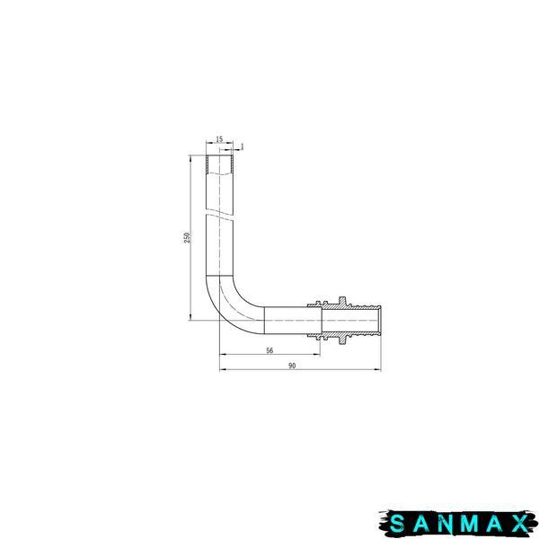 Трубка Г-подібна для приєднання радіатора Koer KA.D20-250 - 20(2.8mm) x 15-250mm (KR4903) KR4903 фото