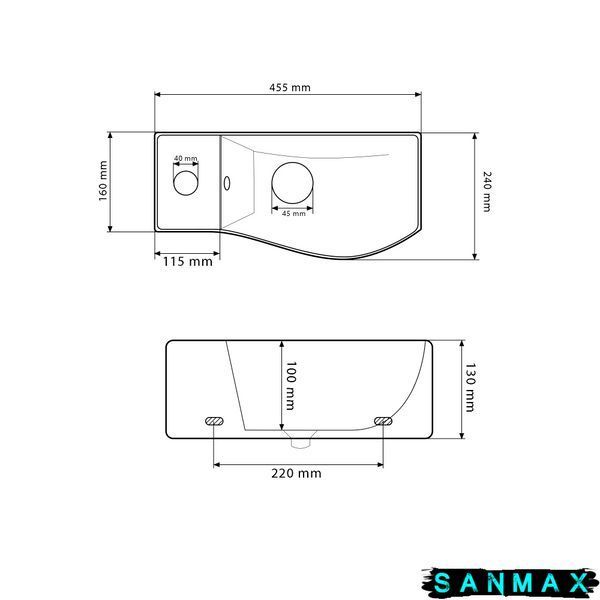 Умивальник накладний Vbi Fermo R Білий VBI-015606 фото