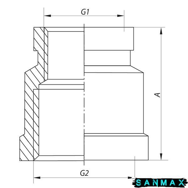Муфта нікельована 3/4х1 Koer KF.C0810 (KF0017) KF0017 фото