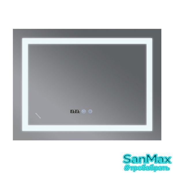 Дзеркало Mixxus Warm MR02-80x60 (годинник+температура, Led-підсвічування, антизапотівання) (MI6004) MI6004 фото