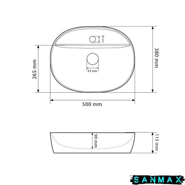 Умивальник накладний Vbi Agordo M Білий VBI-014904 фото
