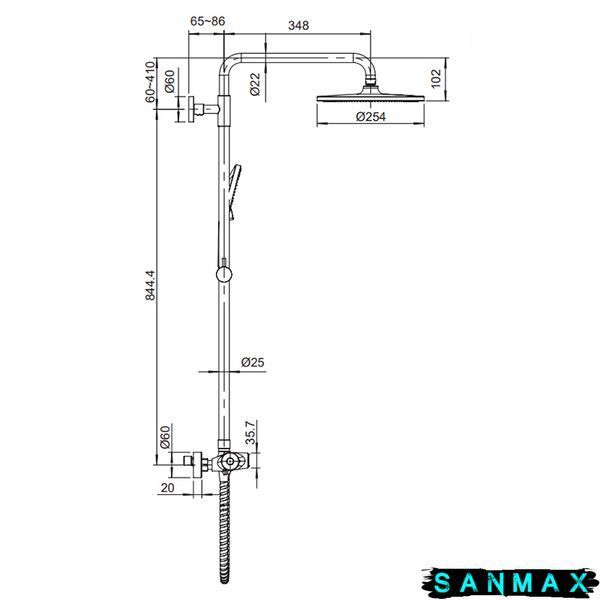 Душова система термостатична Koer KB-55014-05 Чорна (KR4733) KR4733 фото