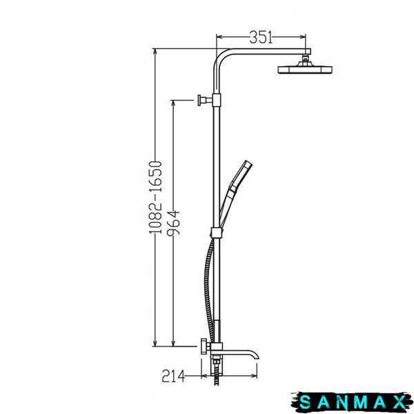 Душова система зі змішувачем Koer KB-56037-12 3 функції Матове Золото (KR6003) KR6003 фото