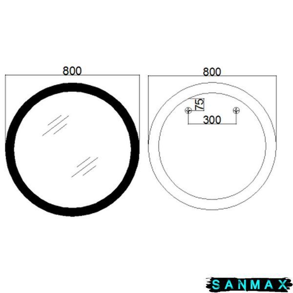 Дзеркало Mixxus Plain MC10-80 з Led Touch, Anti-fog, димером, регулюванням яскравості, годинником (MI6932) MI6932 фото