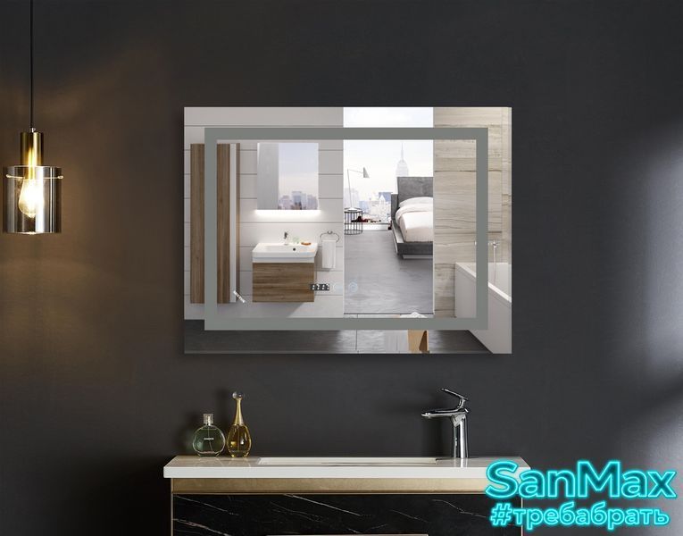 Дзеркало Mixxus Warm MR02-80x60 (годинник+температура, Led-підсвічування, антизапотівання) (MI6004) MI6004 фото