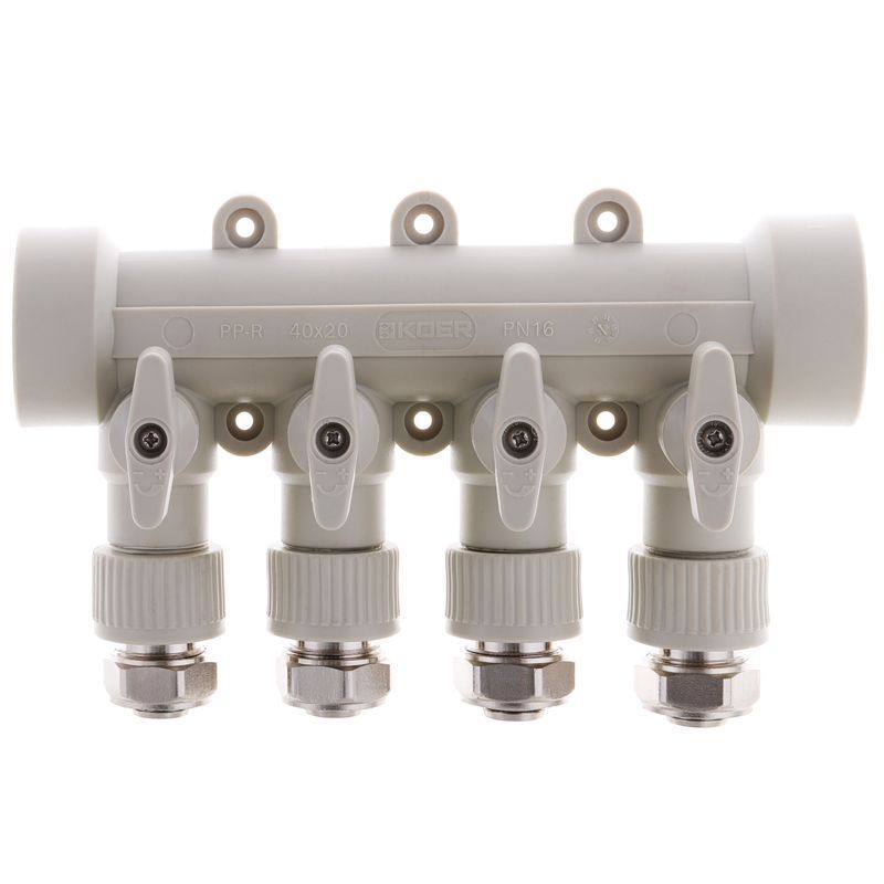 Колектор розподільний 4-way з фітингом 40x20 PPR Koer K0192.PRO 16 (KP2557) KP2557 фото