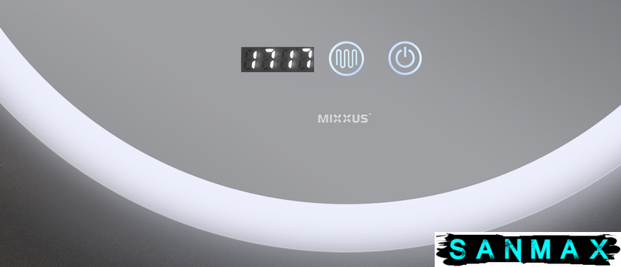 Дзеркало Mixxus Plain MC10-80 з Led Touch, Anti-fog, димером, регулюванням яскравості, годинником (MI6932) MI6932 фото