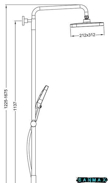 Душова система зі змішувачем Koer KB-56030-05, 3 функції Чорна (KR5428) KR5428 фото