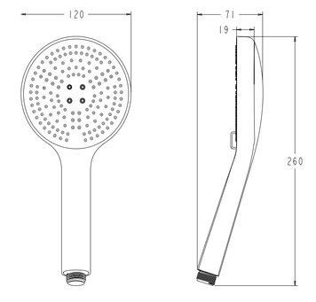 Лійка ручна для душу Koer KP-0406-01 (3 режими) Хром (KR5410) KR5410 фото