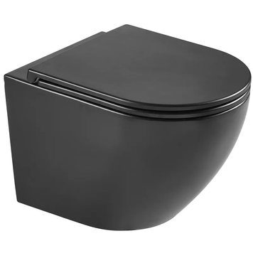 Унітаз підвісний Mixxus Premium Ellipse-0303-R Чорний 520x365x360mm, система змиву Rimless (MP6464) MP6464 фото