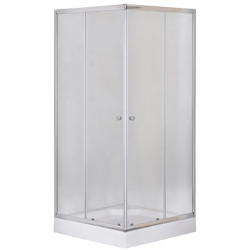 Душова кабіна з низьким піддоном Mixxus Cubic SCT01-90x90x195-FB Хром матове скло 4мм (MI6903) MI6903 фото