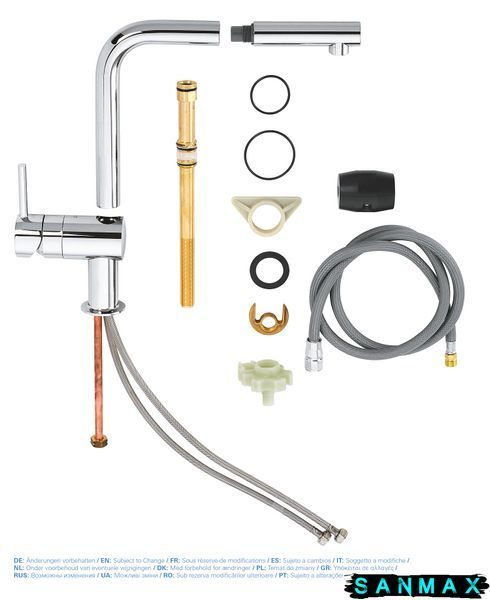Змішувач для кухні з висувним виливом Grohe Minta (32168000) 32168000 фото