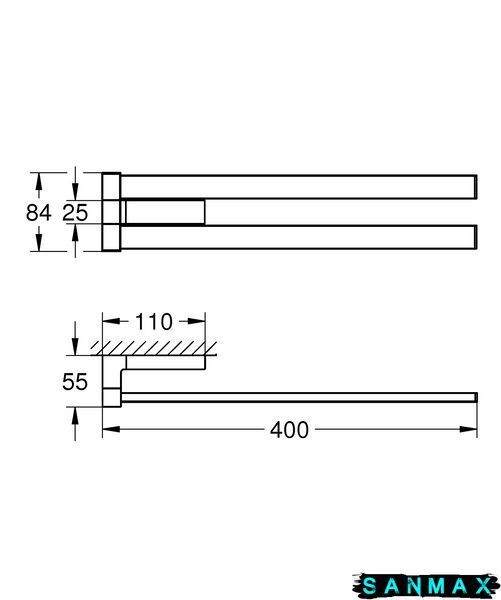 Подвійний тримач для рушників Grohe Selection Cube (40768000) 40768000 фото