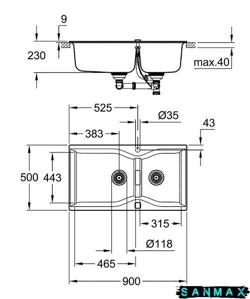 Композитна мийка для кухні Grohe K700 (31658AT0) 31658AT0 фото