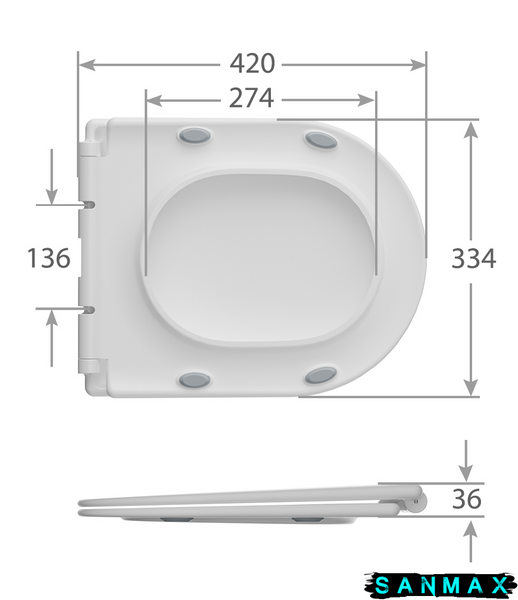 Унітаз-компакт Mixxus Bevel-0407-T1 630х350х795mm, система змиву Tornado 1.0 (MI6690) MI6690 фото