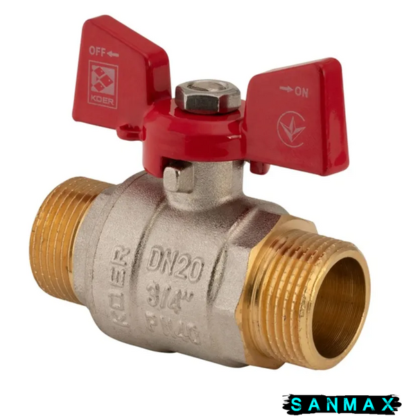 Кран кульовий 3/4 БШШ Вода Koer KR.219 Червоеий метелик (KR0158) KR0158 фото