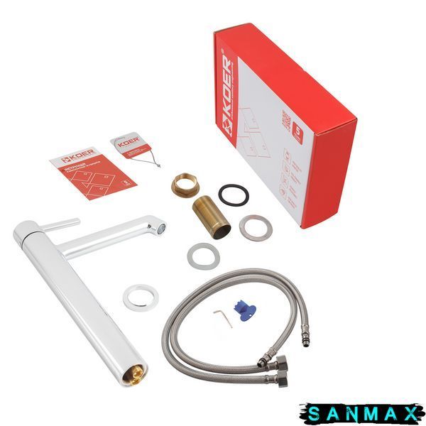 Змішувач для умивальника високий Koer KB-11029-01 Хром (KR5479) KR5479 фото
